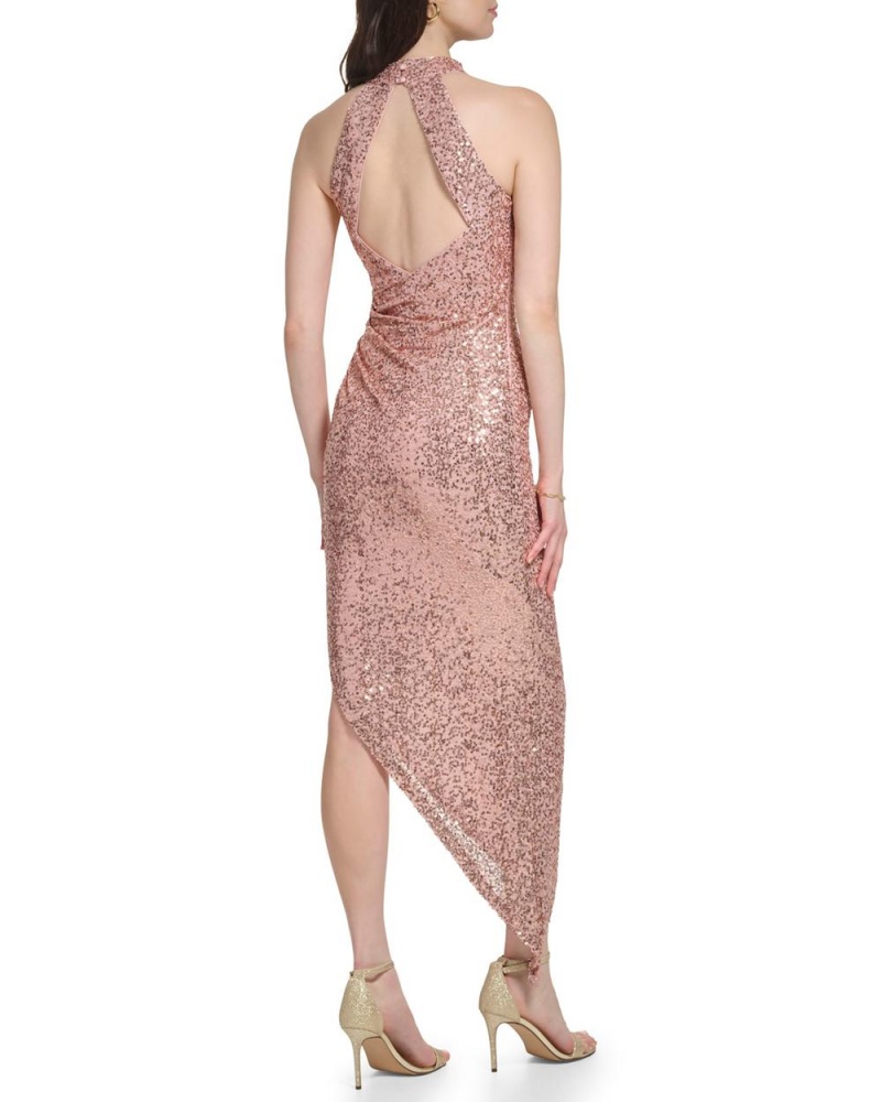 Vince Camuto Sequined Halter Saty Damske Ruzove | UFKC-40892
