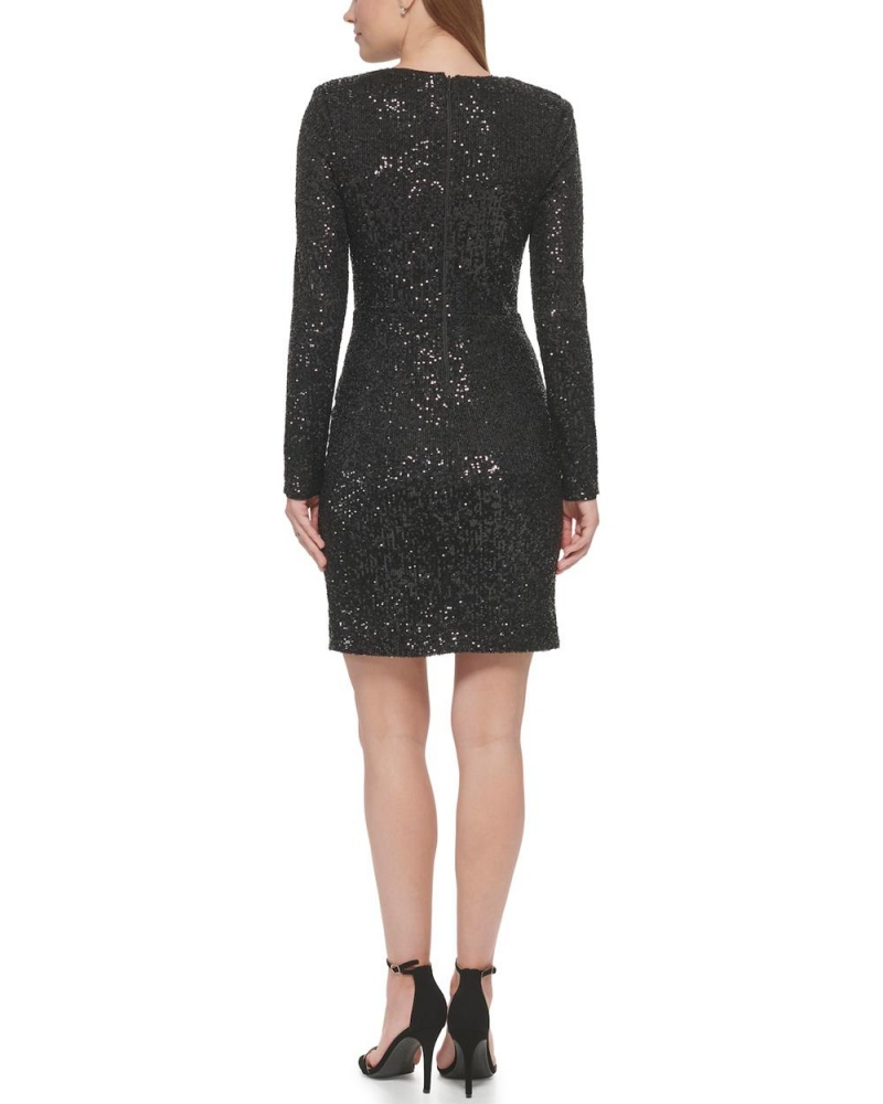 Vince Camuto Sequined Twist-Front Saty Damske Čierne | WSLA-17059