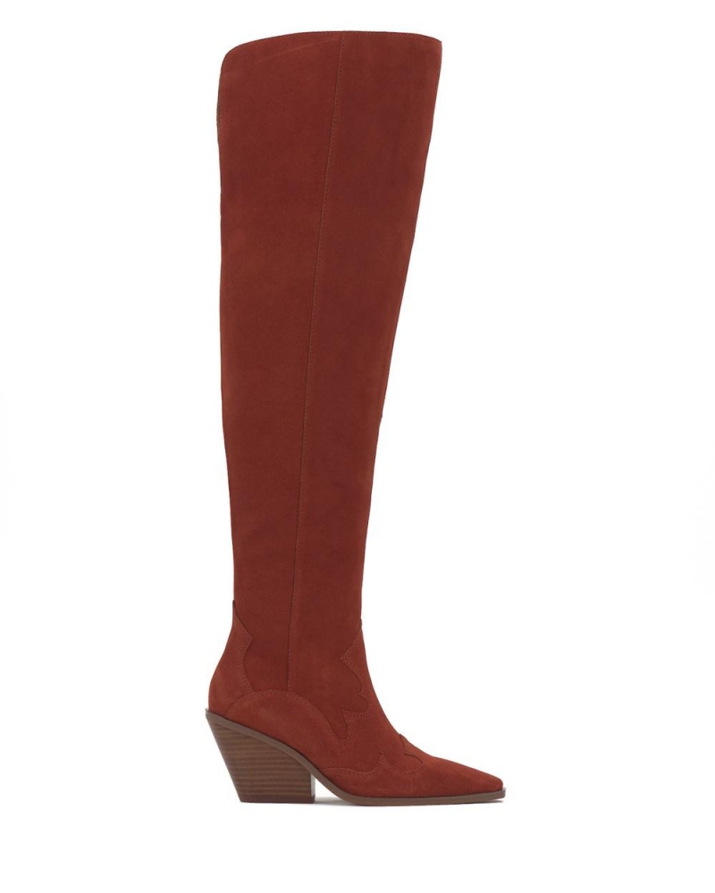 Vince Camuto Shaharla Siroke Topanky-Calf Over-The-Knee Boots Damske Bordove | KBOG-68523
