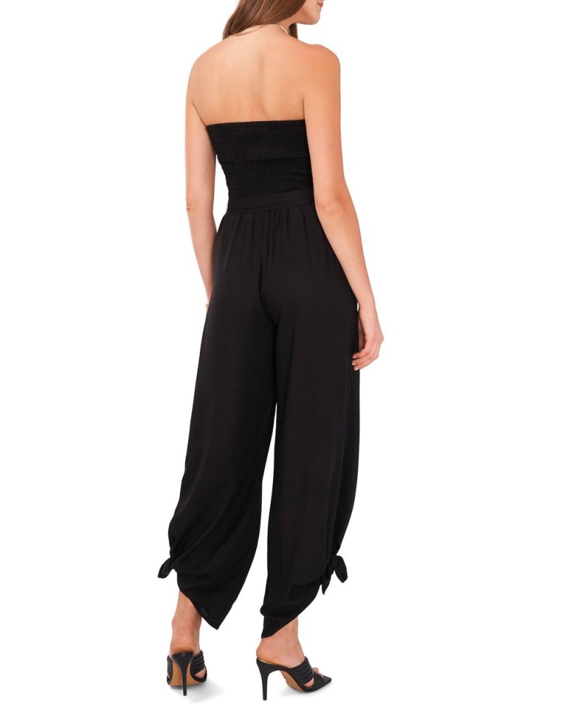Vince Camuto Smocked Slit-Hem Kombineza Damske Čierne | EKQI-05237