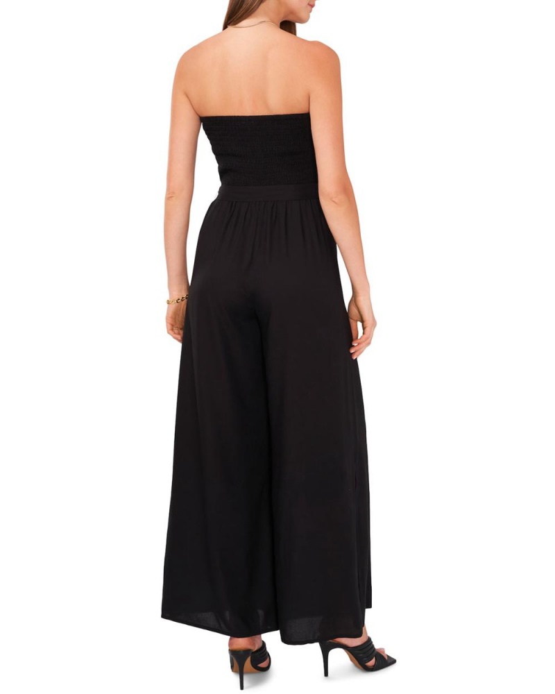 Vince Camuto Smocked Slit-Hem Kombineza Damske Čierne | EKQI-05237