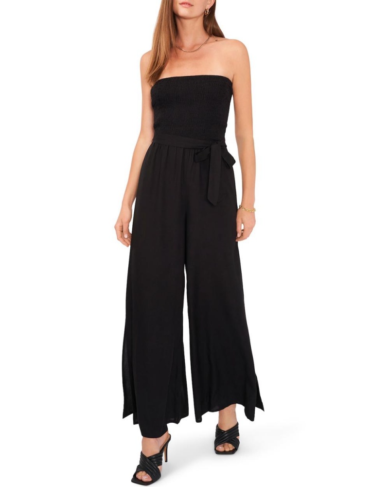 Vince Camuto Smocked Slit-Hem Kombineza Damske Čierne | EKQI-05237