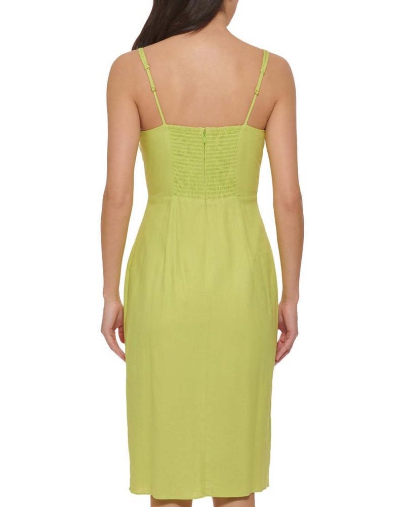 Vince Camuto Smocked Tie-Front Saty Damske Tmavo Zelene | IMKX-24905