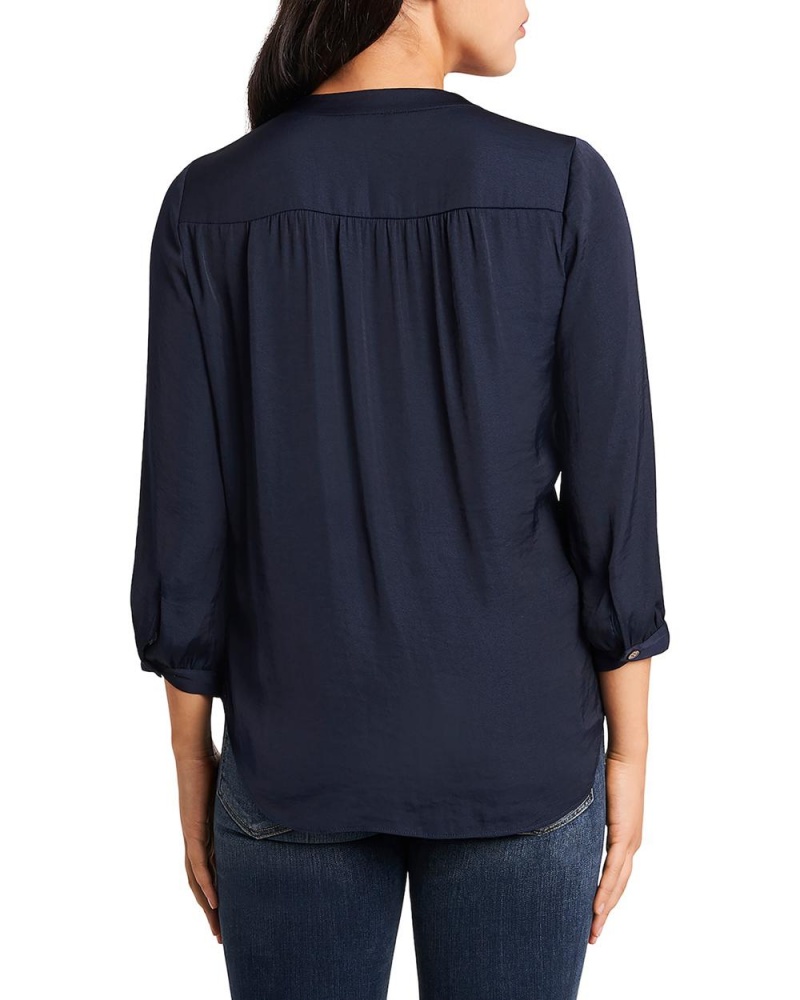 Vince Camuto Textured V-Neck Topy Damske Námornícka Modrá | RSEP-02561