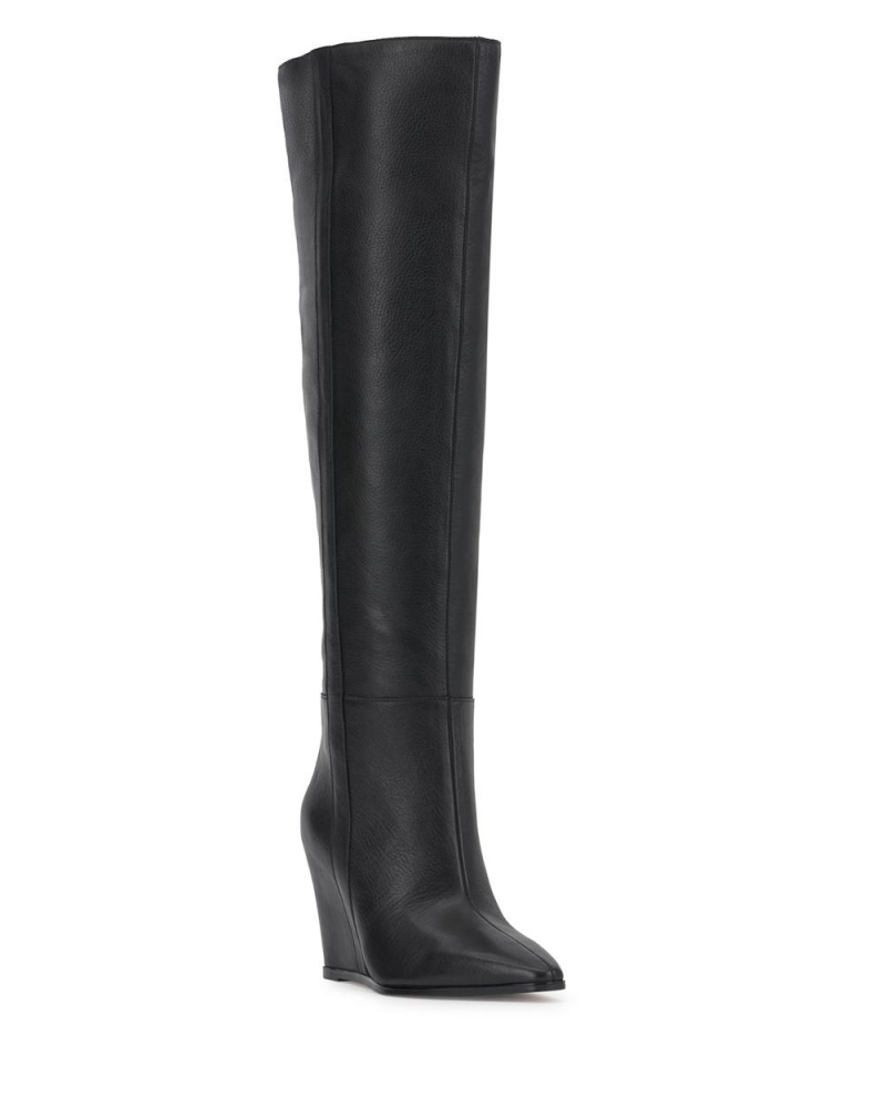 Vince Camuto Tiasie Siroke Topanky-Calf Vysoke Cizmy Damske Čierne | AMPZ-01763
