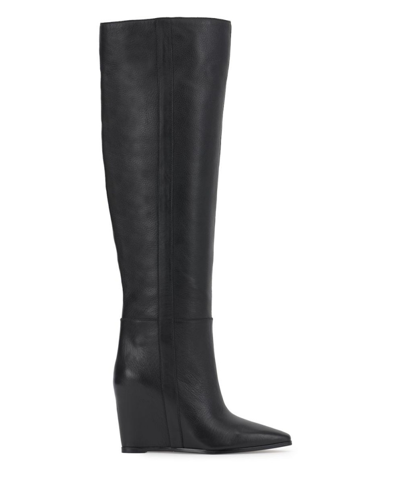 Vince Camuto Tiasie Siroke Topanky-Calf Vysoke Cizmy Damske Čierne | AMPZ-01763
