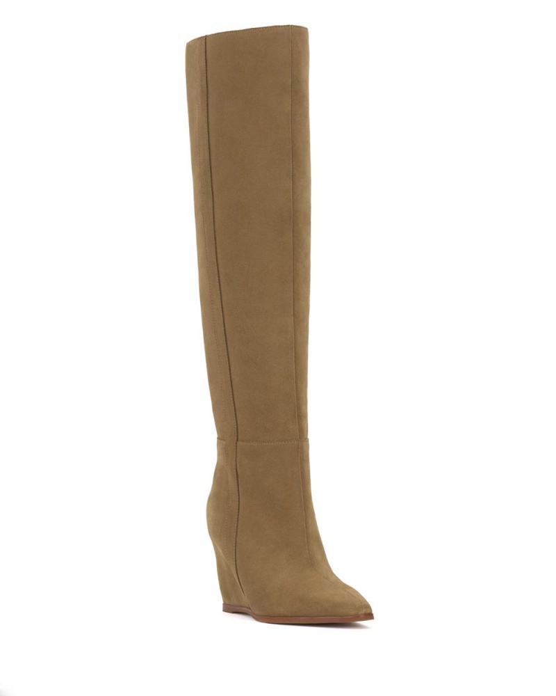 Vince Camuto Tiasie Siroke Topanky-Calf Vysoke Cizmy Damske Hnede | EGCA-98062