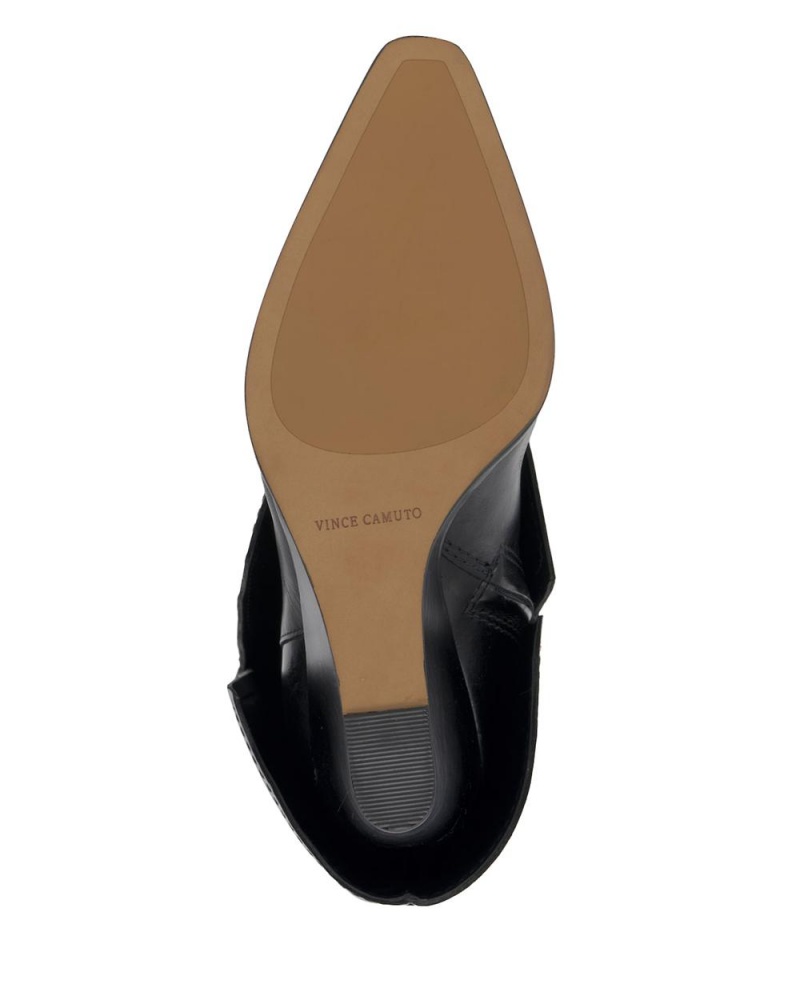 Vince Camuto Tibani Siroke Topanky-Calf Čižmy Na Kline Damske Čierne | QJAW-25970