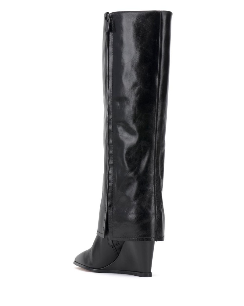 Vince Camuto Tibani Siroke Topanky-Calf Čižmy Na Kline Damske Čierne | QJAW-25970