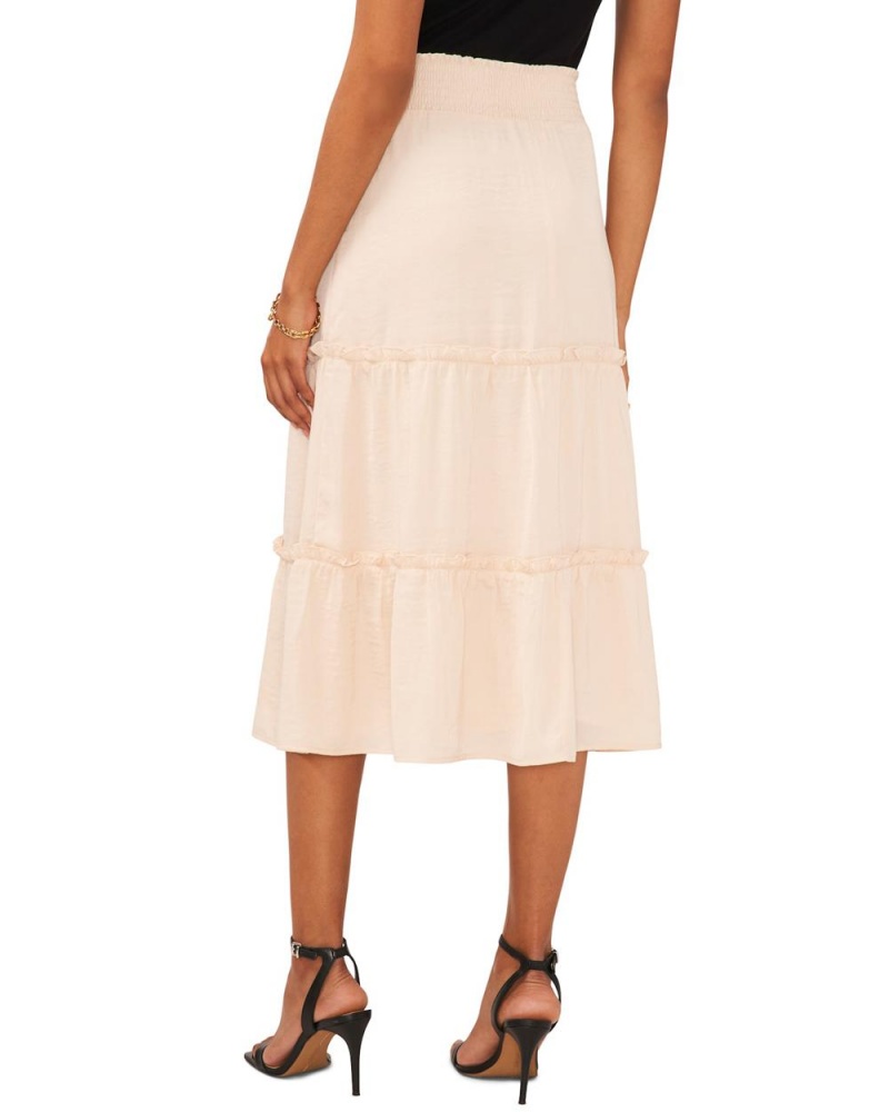 Vince Camuto Tiered Ruffled Midi Sukne Damske Biele | TJSR-09813
