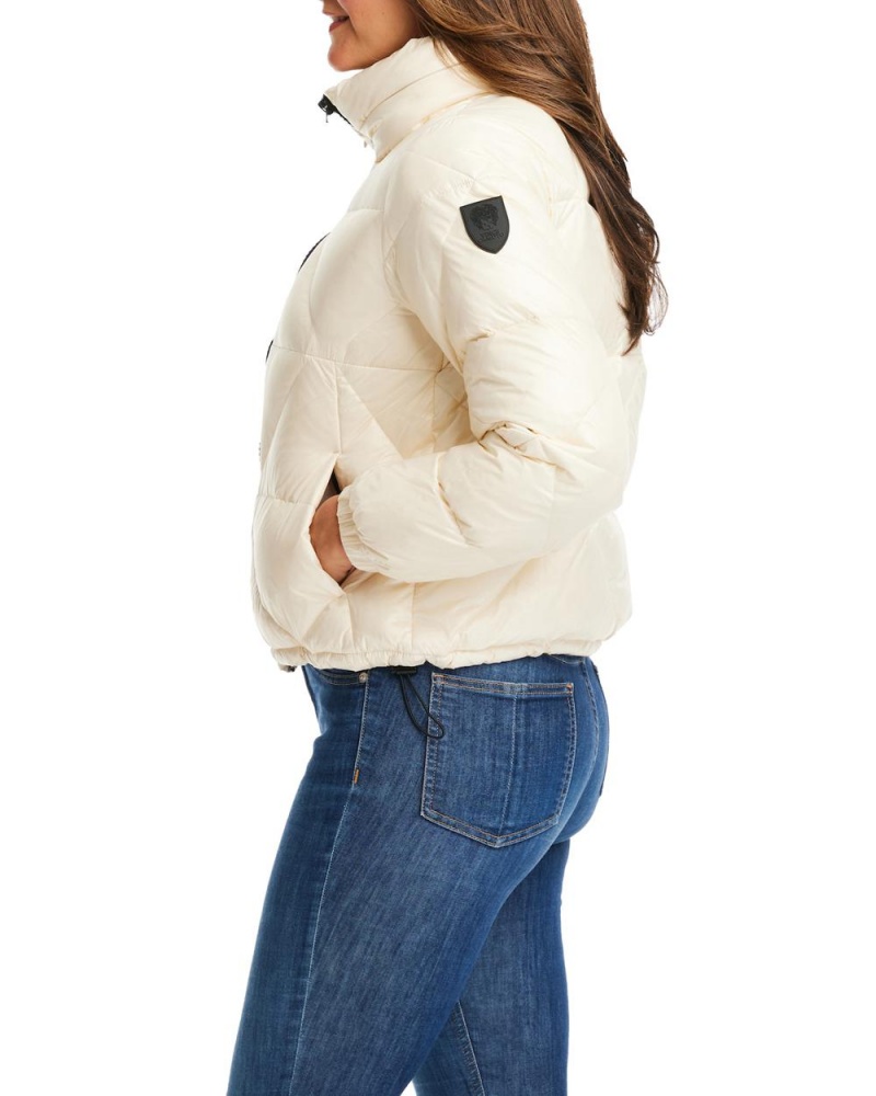 Vince Camuto Triangle Prešívané Puffer Bundy Damske Biele | GHDT-39580