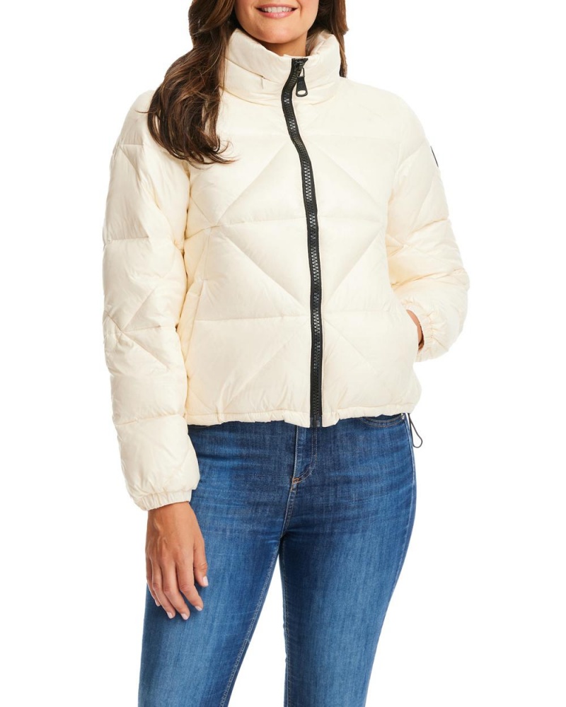 Vince Camuto Triangle Prešívané Puffer Bundy Damske Biele | GHDT-39580