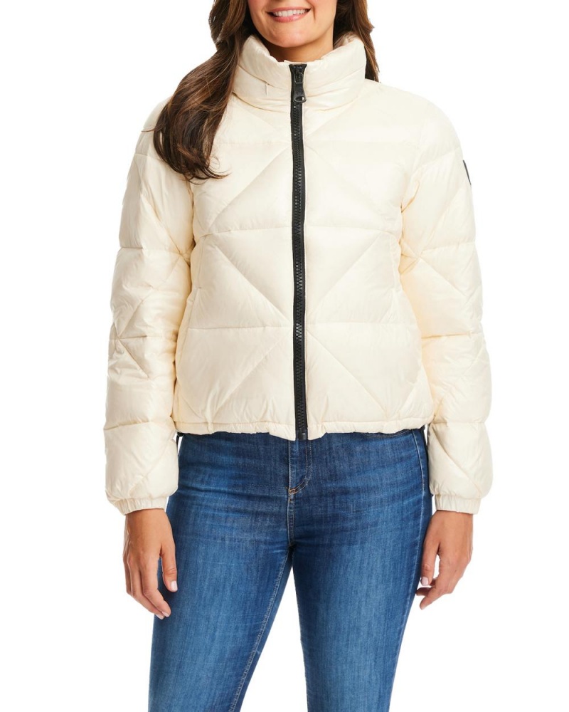 Vince Camuto Triangle Prešívané Puffer Bundy Damske Biele | GHDT-39580