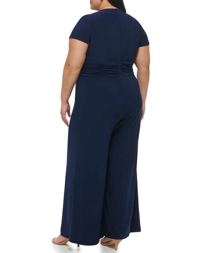 Vince Camuto Twist-Front Siroke Topanky-Leg (Plus Size) Kombineza Damske Námornícka Modrá | ITBF-39150