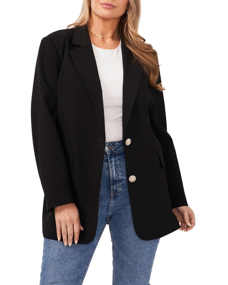 Vince Camuto Two-Button Notch-Lapel (Plus Size) Blejzer Damske Čierne | HOAC-95681
