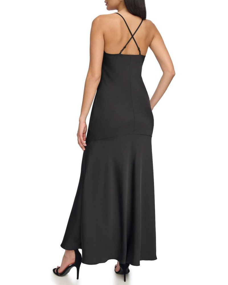 Vince Camuto V-Neck Maxi Slip Saty Damske Čierne | JMVG-68170