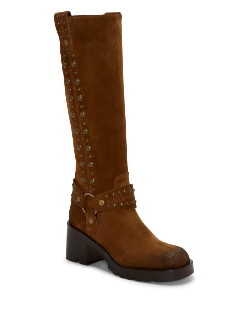Vince Camuto Valira Kozene Cizmy Damske Hnede | TJXS-83046