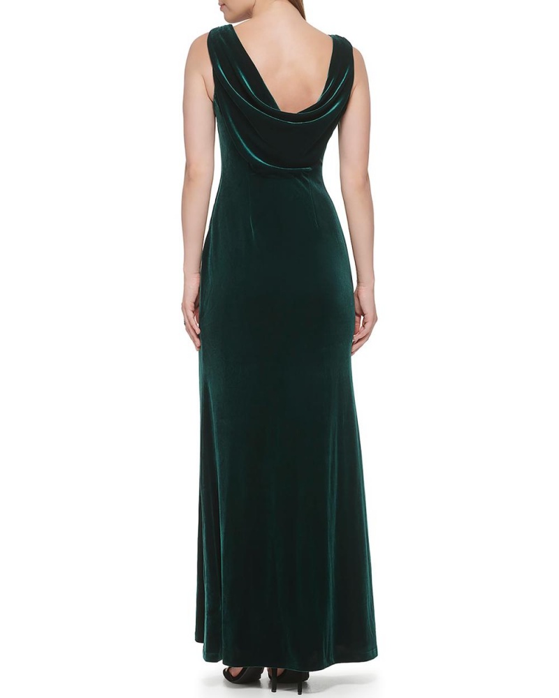 Vince Camuto Velvet Cowl-Neck Gown Maxi Šaty Damske Zelene | YGOQ-85261