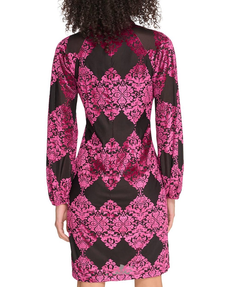 Vince Camuto Velvet Devore Roll-Neck Saty Damske Bordove | LZMB-28306