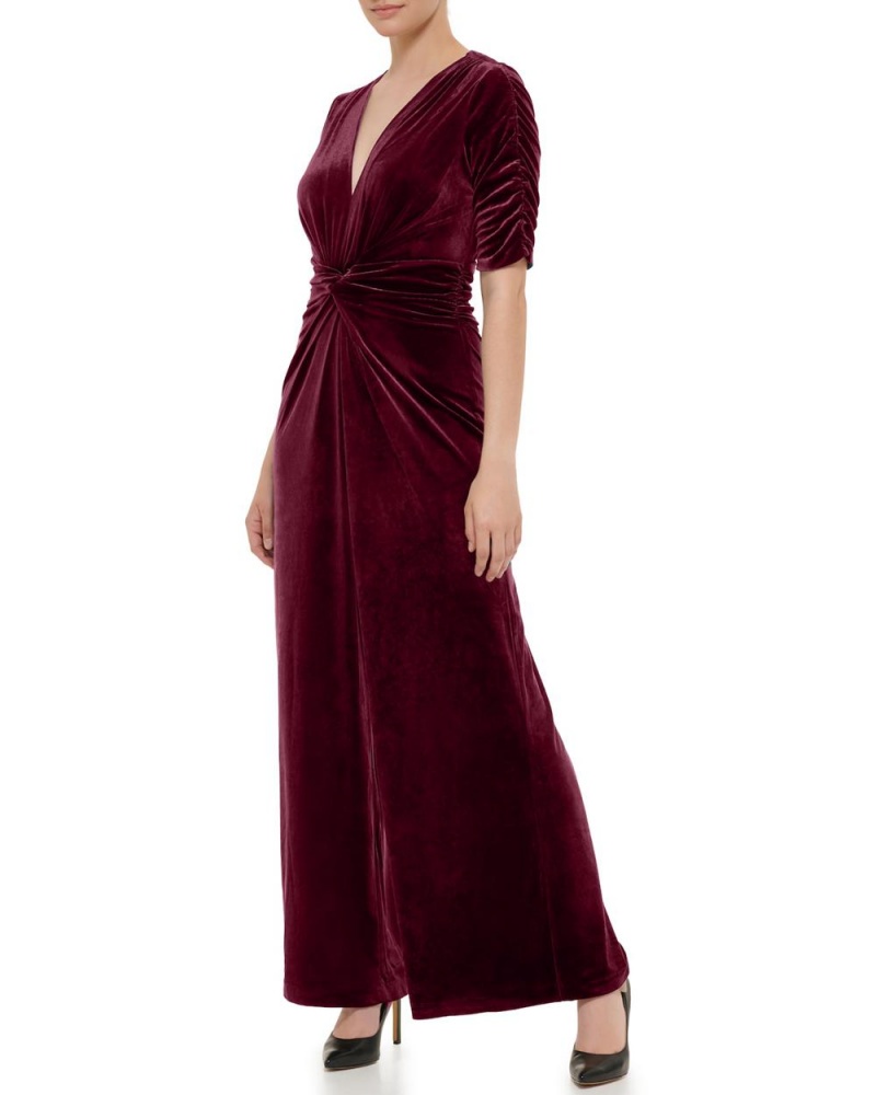 Vince Camuto Velvet Knot-Pásom Kombineza Damske Bordove | BMZY-18246