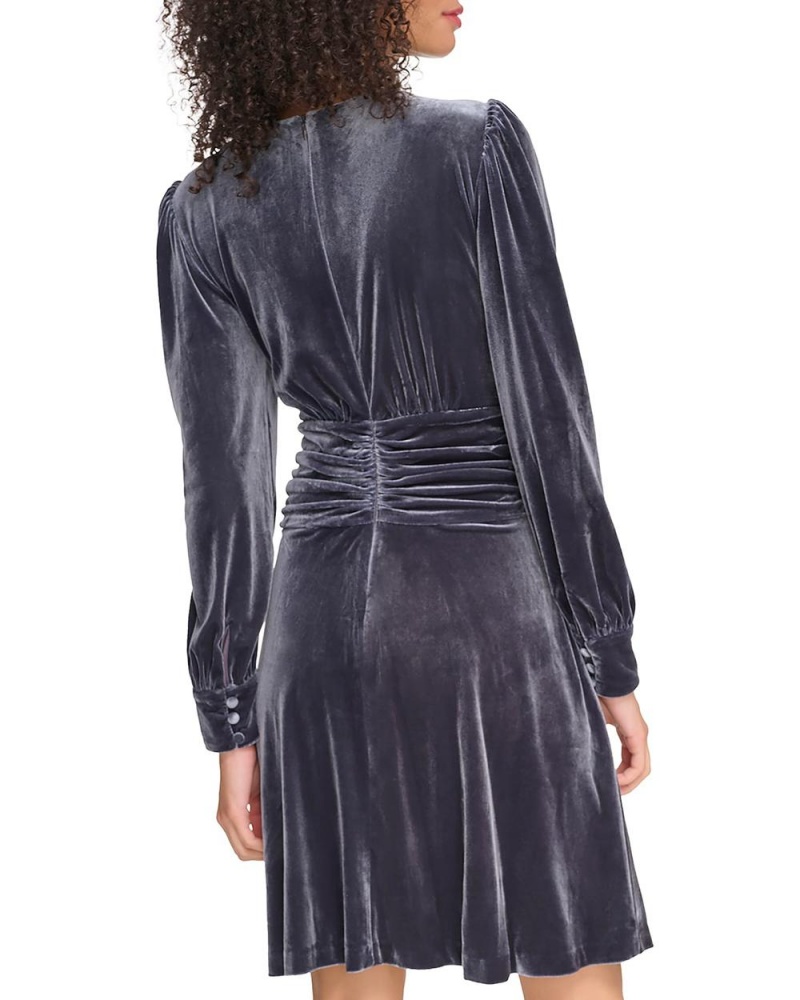 Vince Camuto Velvet Twist-Front Saty Damske Čierne | GSVZ-13485