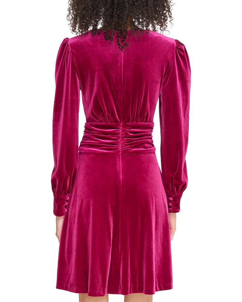 Vince Camuto Velvet Twist-Front Saty Damske Fuchsie Ruzove | EYJA-32198