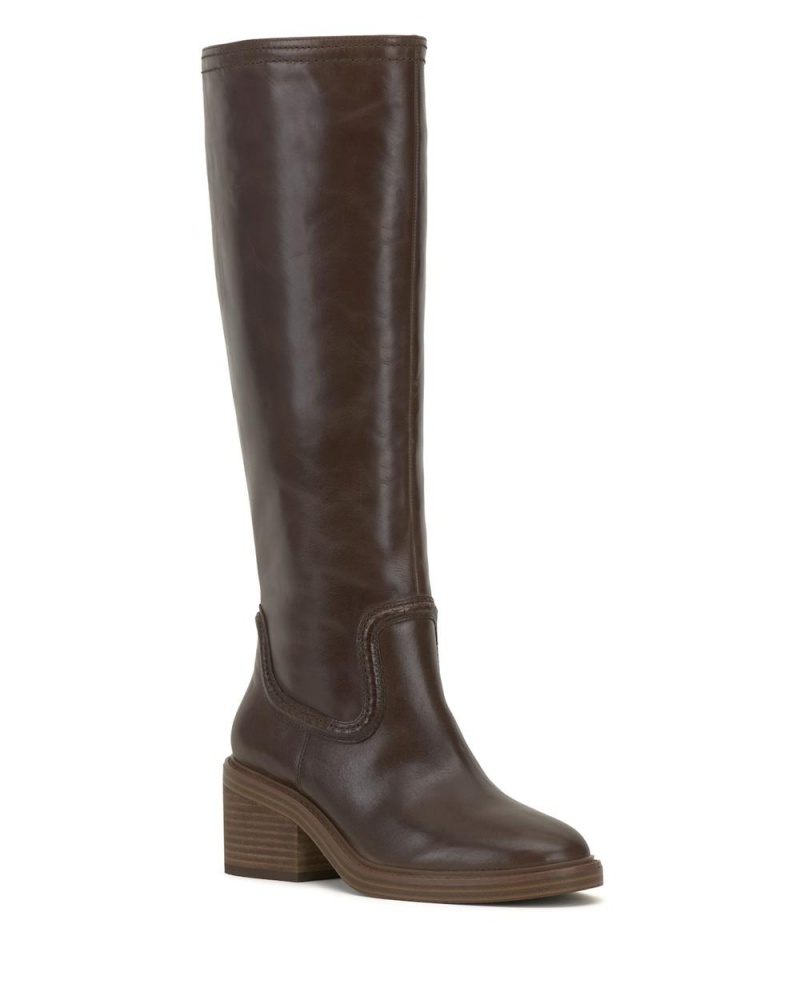 Vince Camuto Vuliann Extra Siroke Topanky-Calf Vysoke Cizmy Damske Hnede | ZIQG-97548