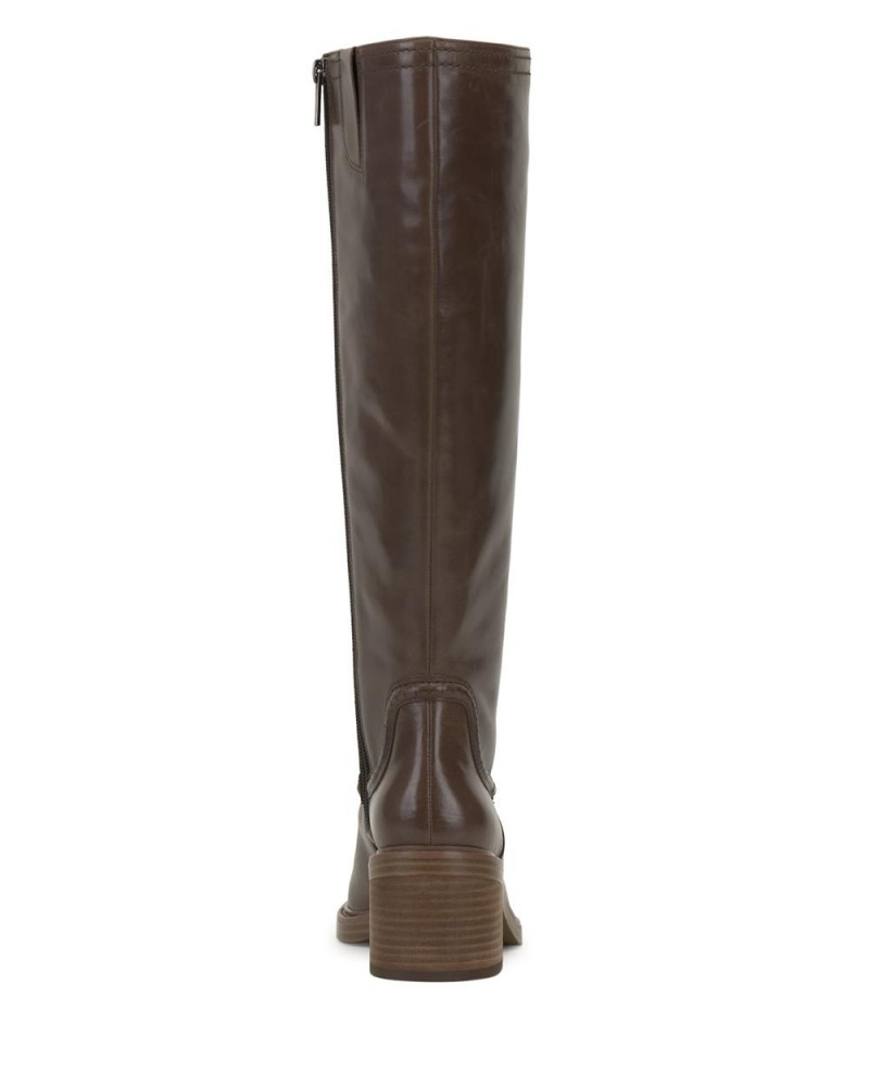 Vince Camuto Vuliann Extra Siroke Topanky-Calf Vysoke Cizmy Damske Hnede | ZIQG-97548